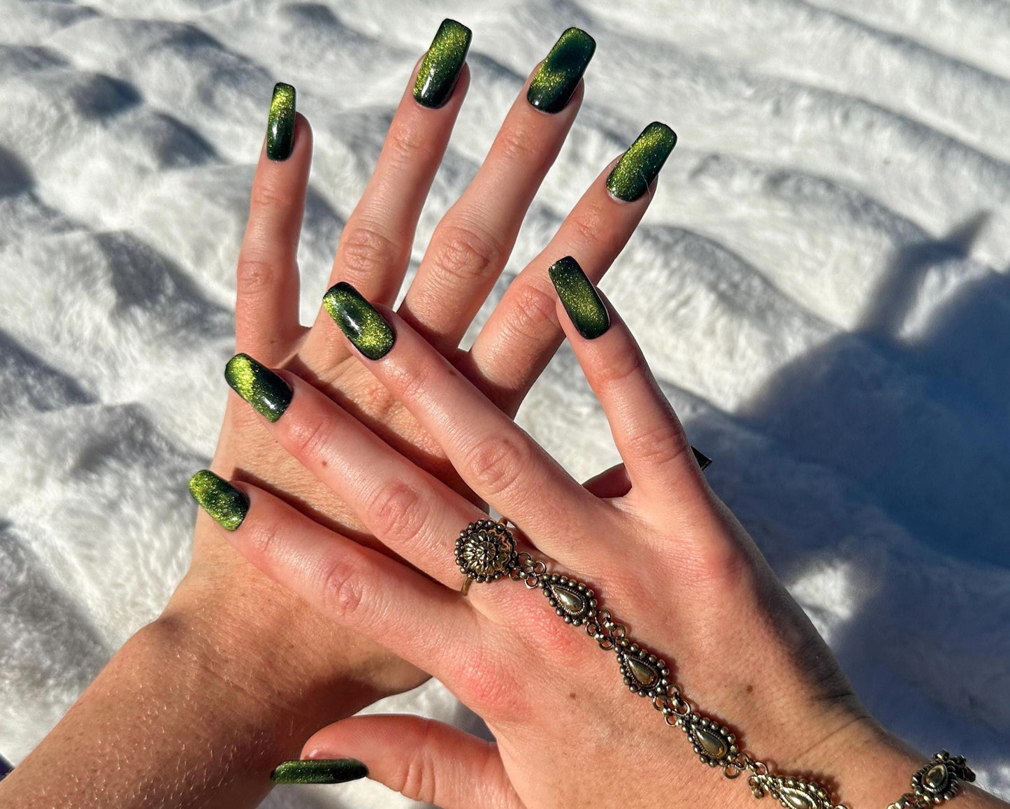 Cat Eye Press On Set- Green