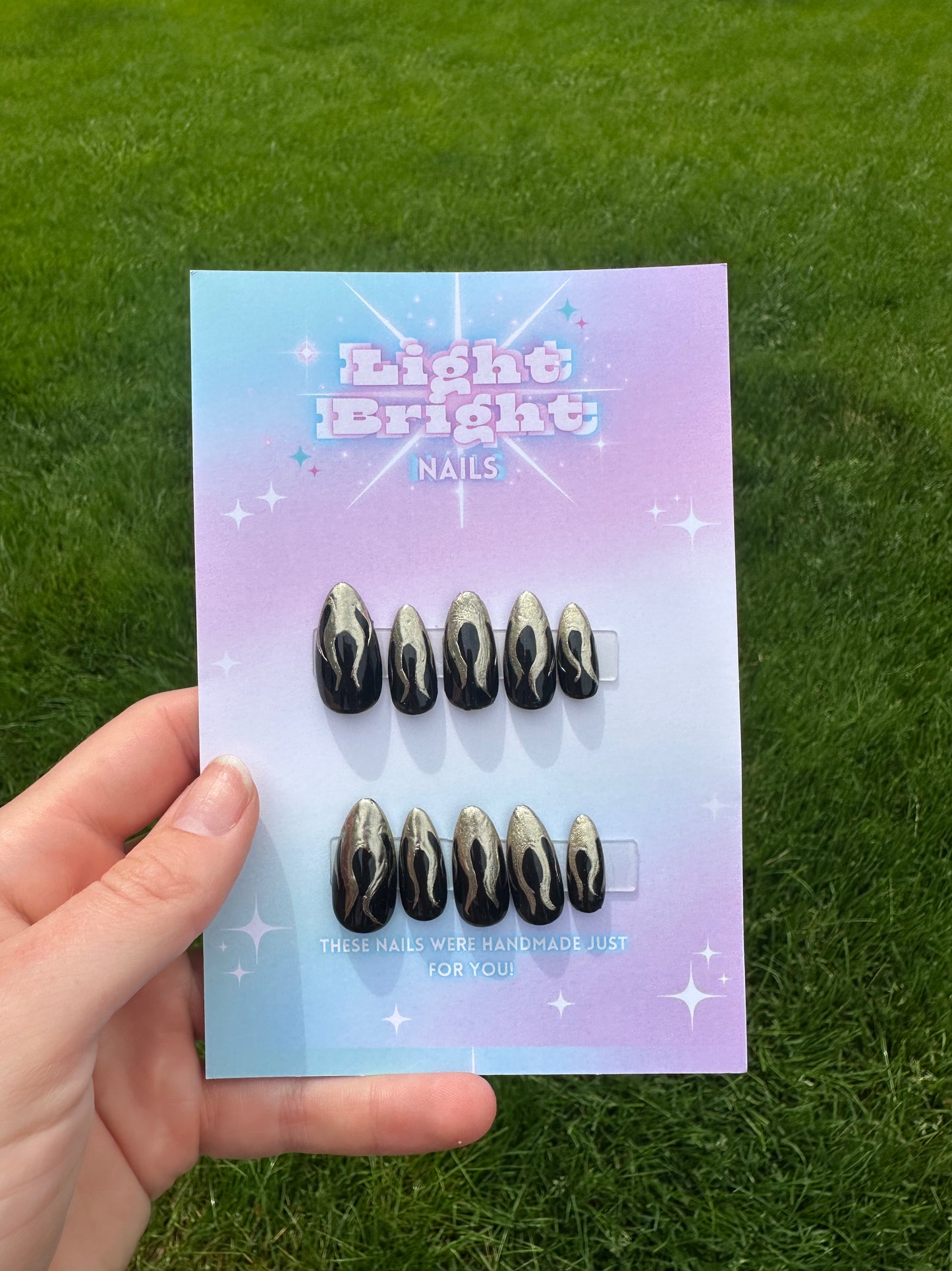 Flame Chrome Press On Set- Customizable!